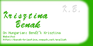 krisztina benak business card